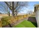 Exterior wooden deck with wooden rails and view of yard at 3721 S 575 W, Trafalgar, IN 46181