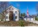 Charming two-story home with a gravel driveway and detached garage with a 'For Sale' flag at 3926 Rookwood Ave, Indianapolis, IN 46208