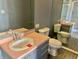 Full bathroom with dual vanities and large mirror at 7180 N State Road 42, Eminence, IN 46125