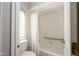 Neutral bathroom featuring a shower over tub, with white tile and shower curtain at 797 Crossbridge Ct, Avon, IN 46123