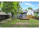 Secluded backyard with a wooden deck, perfect for outdoor entertaining and relaxation at 112 S Spencer Ave, Indianapolis, IN 46219