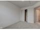 Clean, bright bedroom with neutral carpet and closet, ready for personalization at 12683 White Chapel Cir, Fishers, IN 46037