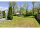 The backyard offers a blank canvas for gardening or play at 12741 Glengary Dr, Fishers, IN 46038