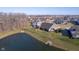 Scenic aerial view of the property and nearby pond at 17346 Haxby Ln, Westfield, IN 46074
