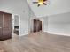 This bedroom features an ensuite bathroom, closet, and hardwood floors at 317 Alden Way, Carmel, IN 46032