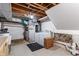 Unfinished basement with washer and dryer hookups and exposed ductwork at 3244 Devereaux Dr, Indianapolis, IN 46228