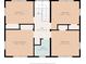 Second floor layout showing bedrooms, bath, and hall dimensions at 3901 S Meridian St, Indianapolis, IN 46217