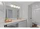 Bright bathroom with a marble countertop vanity and a separate toilet and shower room at 5387 Citadel Dr, Noblesville, IN 46062