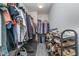 Spacious walk-in closet offering plenty of storage for clothes, shoes, and personal items at 726 Jefferson Park Dr, Pittsboro, IN 46167