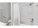 Bright bathroom with a shower-tub combo, modern fixtures and toilet at 788 S Harbour Dr, Noblesville, IN 46062