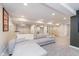 Spacious finished basement features neutral tones, carpet, and recessed lighting at 8228 Morel Dr, Indianapolis, IN 46256