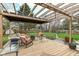 Inviting backyard deck with pergola, featuring comfortable seating and a fire pit for outdoor gatherings at 8829 Depot Dr, Indianapolis, IN 46217