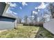 A spacious backyard with a lawn area and a partial view of a wooden fence at 9525 Meadowlark Dr, Indianapolis, IN 46235
