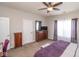 Calm main bedroom with neutral tones, a king bed, and ample closet space at 9752 Brook Wood Dr, McCordsville, IN 46055