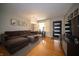 Inviting living room with hardwood floors, comfortable sofa, and modern decor creating a cozy atmosphere at 1019 N Lesley Ave, Indianapolis, IN 46219