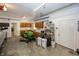 Garage with a lawnmower and counter space at 1471 S Frog Pond Ct, Greenfield, IN 46140