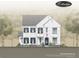 An impressive two-story home has blue shutters and a well-maintained lawn with beautiful landscaping at 20598 Chatham Creek Dr, Westfield, IN 46074