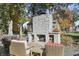 View of the outdoor stone fireplace and patio seating creating the perfect outdoor living space at 2872 Jeremy Ct, Carmel, IN 46033