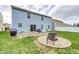Backyard with patio, fire pit, and comfortable seating, perfect for entertaining at 4135 Benicia Ln, Indianapolis, IN 46235