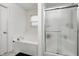 Bright bathroom with a separate tub and glass-enclosed shower at 4135 Benicia Ln, Indianapolis, IN 46235