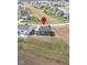 Aerial view of a gray home with a patio and large backyard at 4763 Denton Dr, Zionsville, IN 46077