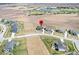 Beautiful aerial shot of the home in a well-planned community with manicured lawns and gardens at 4763 Denton Dr, Zionsville, IN 46077