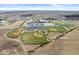 Full aerial view of the community ballpark showing baseball fields and other athletic facilities at 4763 Denton Dr, Zionsville, IN 46077