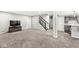 Spacious basement with carpeting, recessed lighting, entertainment area, and access to the basement bar at 4763 Denton Dr, Zionsville, IN 46077