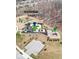 Aerial view featuring community basketball court, swimming pool, and play park at 4763 Denton Dr, Zionsville, IN 46077