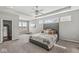 Spacious main bedroom features tray ceilings, neutral colors, and lots of natural light at 4763 Denton Dr, Zionsville, IN 46077