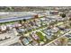 Aerial view of homes and commercial buildings, showing a mix of residential and business areas at 4933 Ford St, Indianapolis, IN 46224