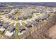 The aerial view showcases a community of homes encircling a serene pond at 5658 Pecan Ct, Noblesville, IN 46062