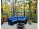 A cozy outdoor patio with comfortable seating, a fire pit and colorful foliage at 7023 Mustang Ct, Martinsville, IN 46151