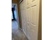 Hallway with bi-fold doors leading into a bedroom with blue walls and a window at 10072 Graceful Landing Dr, Indianapolis, IN 46234