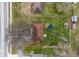 Aerial view of a property with a lush green backyard, mature trees, and neighborhood street access at 1114 S Avon Ave, Avon, IN 46123