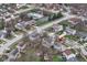 Aerial view of the home showcases its location within a well-maintained neighborhood with a community pool at 12527 Trester Ln, Fishers, IN 46038
