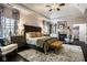 Spacious main bedroom with tray ceiling, fireplace, sitting area, and elegant furnishings at 12897 Queens Troop, Carmel, IN 46032