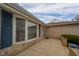 Close up exterior with bay window and small covered front patio space at 140 Kim Dr, Anderson, IN 46012