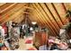 Unfinished attic space with exposed rafters offers potential for customization and additional storage at 16129 Brookhollow Dr, Westfield, IN 46062