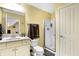 Hall bathroom with a walk-in shower, neutral color palette and good lighting at 16129 Brookhollow Dr, Westfield, IN 46062