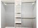Spacious closet featuring shelving and rod fixtures for optimal storage in a clean, modern design at 1653 S Delaware St, Indianapolis, IN 46225