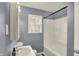 Bathroom with a combination shower and bathtub and updated vanity offers a clean and functional space at 5309 E 19Th Pl, Indianapolis, IN 46218