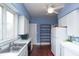 Bright kitchen featuring modern appliances, white cabinets and hardware, and a shelving unit at 5915 Lowell Ave, Indianapolis, IN 46219