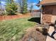 Backyard with a wooden fence and partial brick exterior offers a serene outdoor space at , Indianapolis, IN 46217