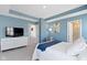 Calming bedroom showcasing tray ceilings, soft colors, and ensuite bath access at 13783 Tender Dr, Carmel, IN 46032