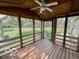 Enclosed porch area with wooden ceiling and floors offering a serene outdoor living space at 1402 Hornaday Rd, Brownsburg, IN 46112