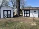 Storage sheds featuring black and white painted doors at 2750 Kristen E Dr, Indianapolis, IN 46218