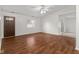 Inviting living room with beautiful dark wood floors and a bright, airy feel at 2770 Two Worlds Dr, Columbus, IN 47201