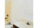 Standard bathroom featuring a tub shower, toilet and vanity with laminate countertop at 3513 Berkdale Dr, Columbus, IN 47203