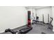 Basement home gym includes exercise equipment and a punching bag for versatile workout options at 3645 Conifer Dr, Zionsville, IN 46077